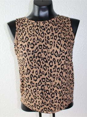 Banana Republic Size Small Leopard Print Sleeveless Top Tan and Black